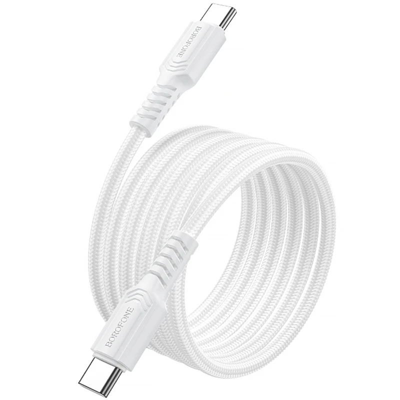 Дата кабель Borofone BX116 Certain Type-C to Type-C 60W (1m) – White. Фото 2 из 3