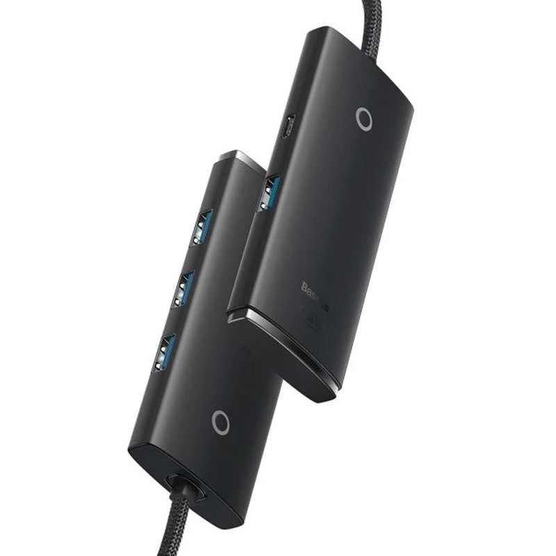 Перехідник HUB Baseus Lite Series 4in1 (Type-C to 4xUSB 3.0) 25cm (WKQX03) – Black. Фото 3 з 7