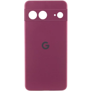 Чехол Silicone Case Lakshmi Premium L с закрытой камерой для Google Pixel 7a — Бордовый / Plum