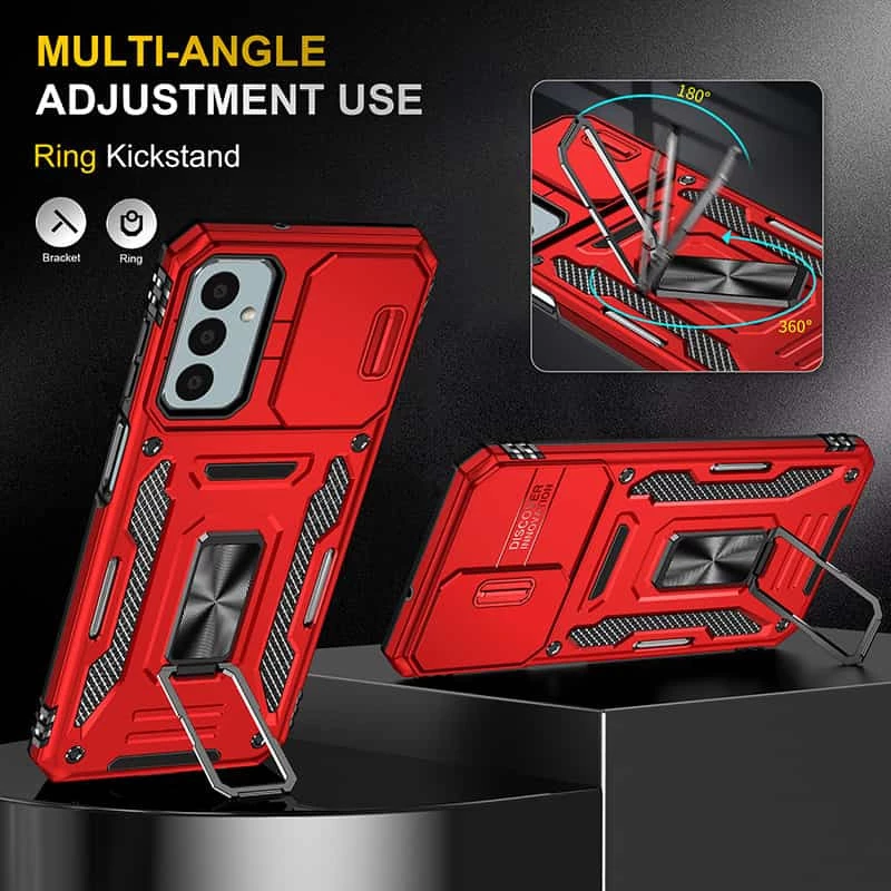 Ударопрочный чехол Square Ring c шторкой на камеру для Samsung Galaxy M13 4G – Красный / Red. Фото 3 Ударопрочный чехол Square Ring c шторкой на камеру для Samsung Galaxy M13 4G – Красный / Red. Фото 3 из 7