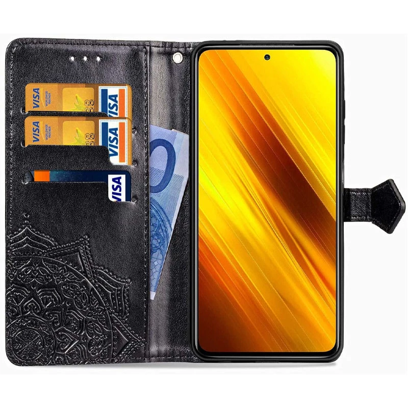 Шкіряний чохол-книжка Art Case з візитницею для Xiaomi Poco X3 NFC / Poco X3 Pro – Чорний. Фото 2 з 5