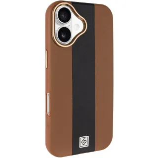 Кожаный чехол Rally with MagSafe для Apple iPhone 17 (6.3") — Brown / Black