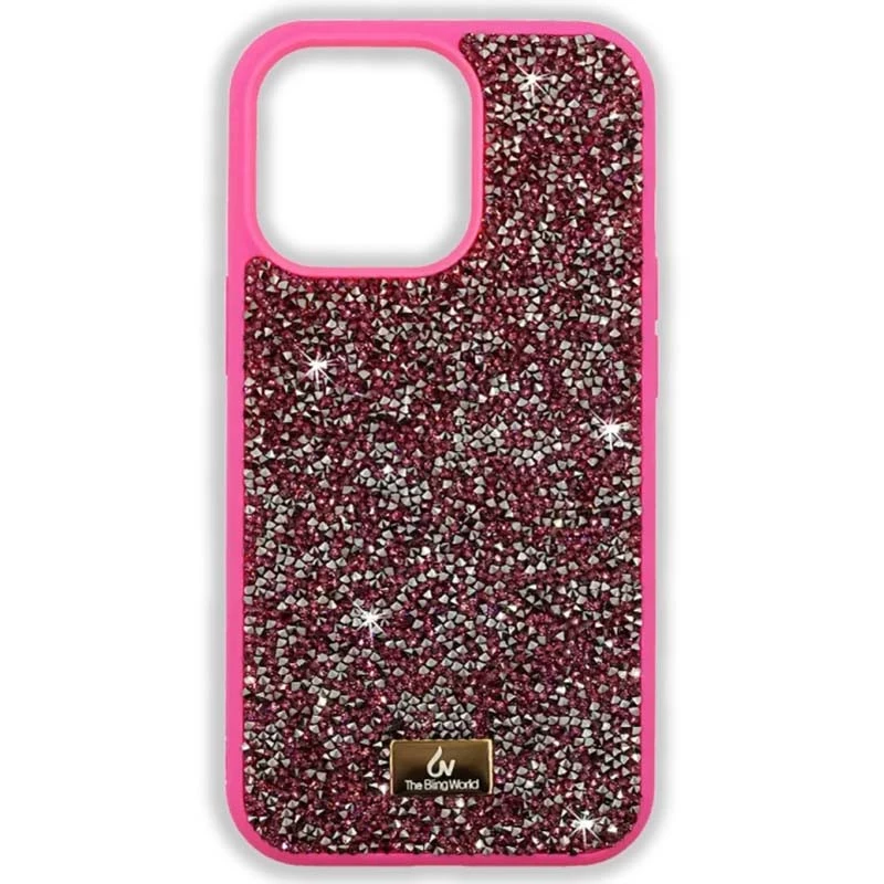 TPU чехол Bling World Rock Diamond для Apple iPhone 15 Pro (6.1") – Ярко-розовый. Фото 1 из 1