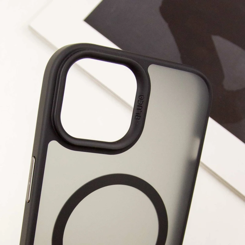 TPU+PC чохол Blueo Skin Friendly Frosted with MagSafe для Apple iPhone 15 (6.1") – Чорний / Black. Фото 7 з 10