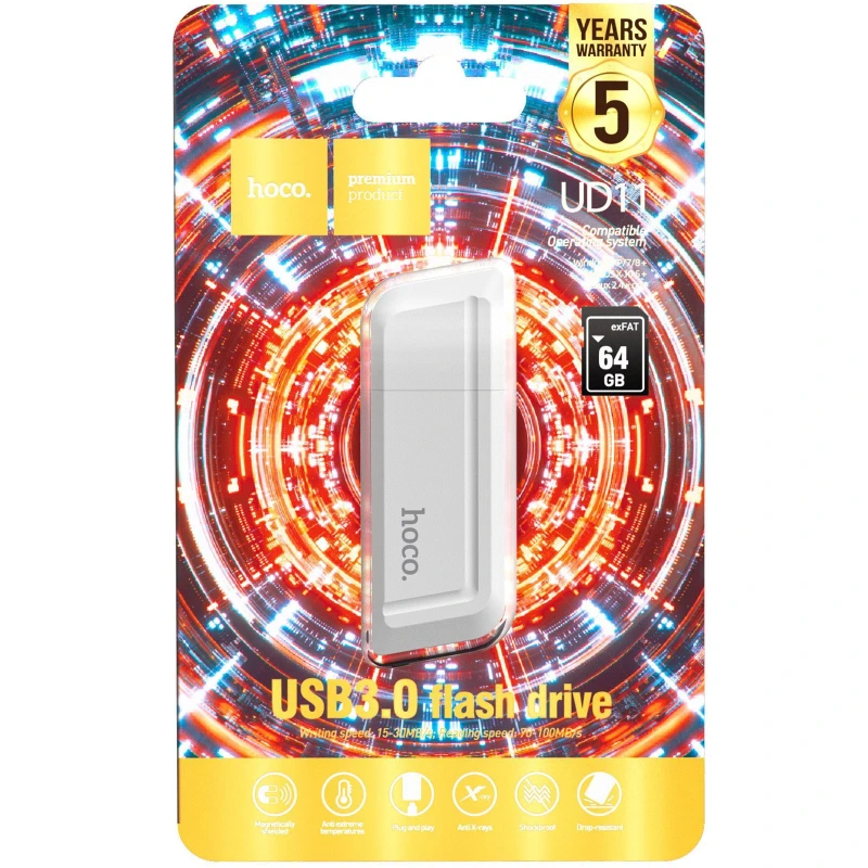 Флеш-накопитель Hoco UD11 USB3.0 - 64GB – White. Фото 4 из 4