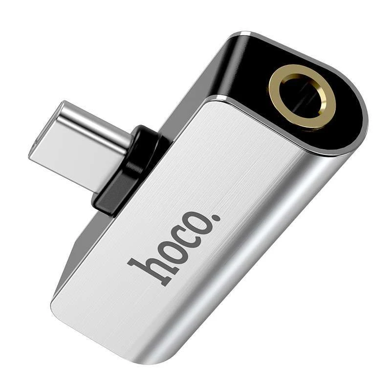 

Переходник Hoco LS26 Type-C to 3,5 AUX (Стальной), Сталевий