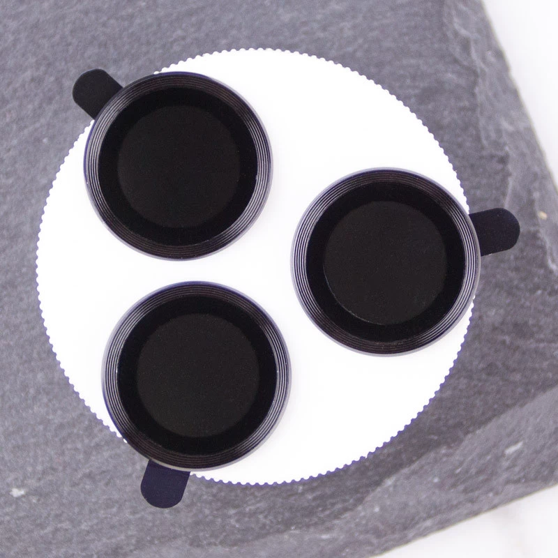 Металлическое защитное стекло на камеру для Apple iPhone 15 Pro (6.1") – Черный / Black. Фото 4 из 9