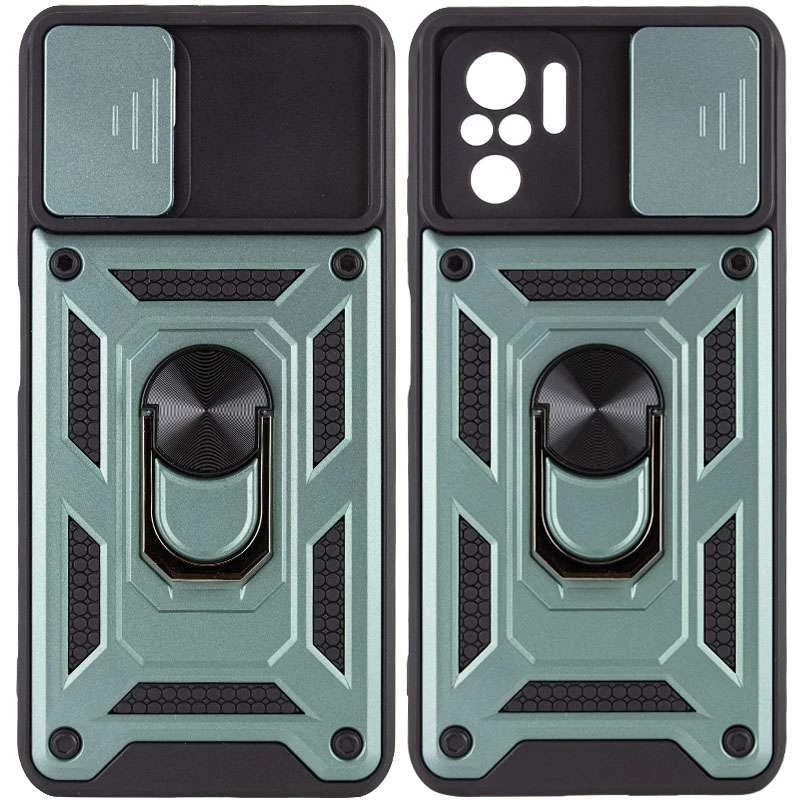 Ударопрочный чехол Serge Ring с защитой камеры для Xiaomi Poco M5s – Зеленый. Фото 1 из 8
