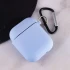 Силіконовий футляр з мікрофіброю для навушників Airpods 1/2 – Блакитний / Lilac Blue. Фото 3 з 6
