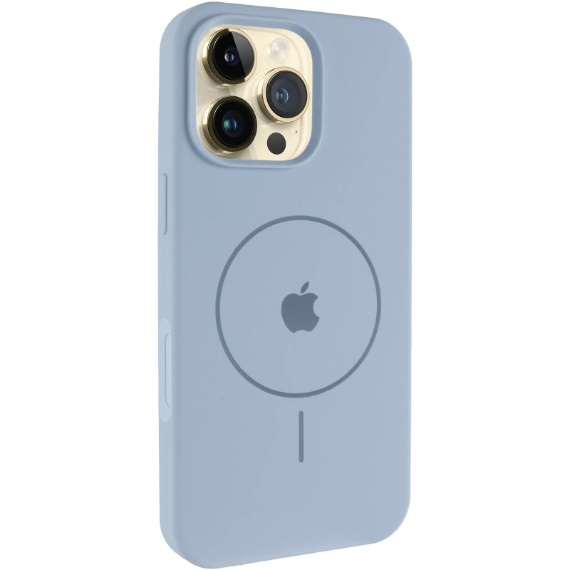 Чехол Silicone Case Full Protective (AA) V2 with MagSafe для Apple iPhone 16 Pro – Голубой / Lilac Blue. Фото 2 из 11