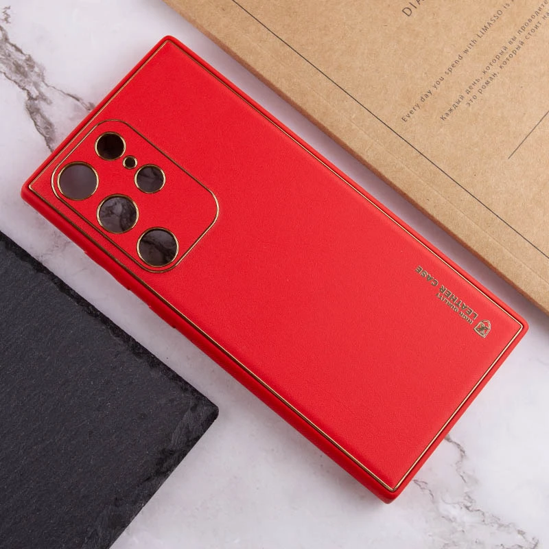 Шкіряний чохол Xshield на Samsung Galaxy S23 Ultra – Червоний / Red. Фото 5 з 6