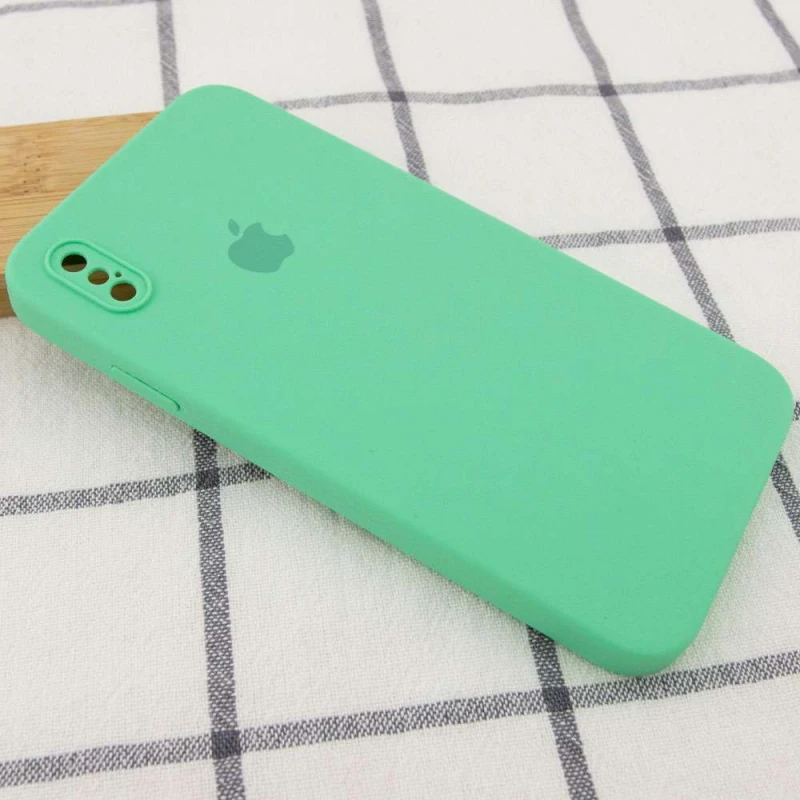Чехол Silicone Case Square с защитой камеры для Apple iPhone XS Max (6.5") – Зеленый / Spearmint. Фото 2 из 3