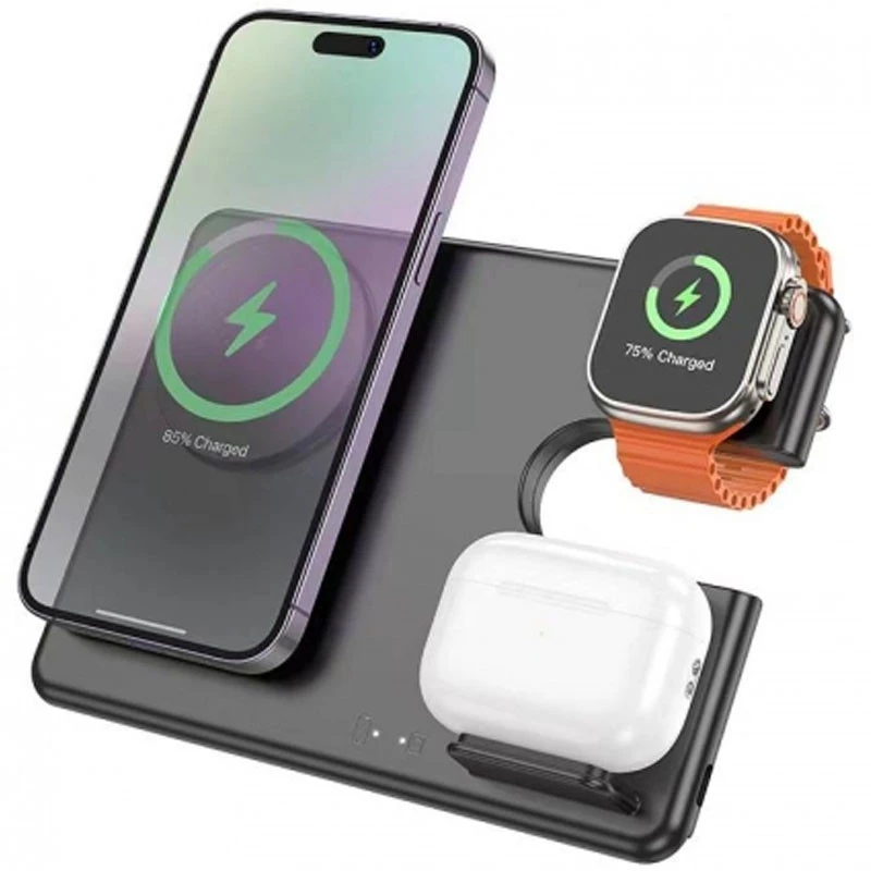 

БЗУ Hoco CQ1 Geek folding 3-in-1 (for iWatch) (Black)