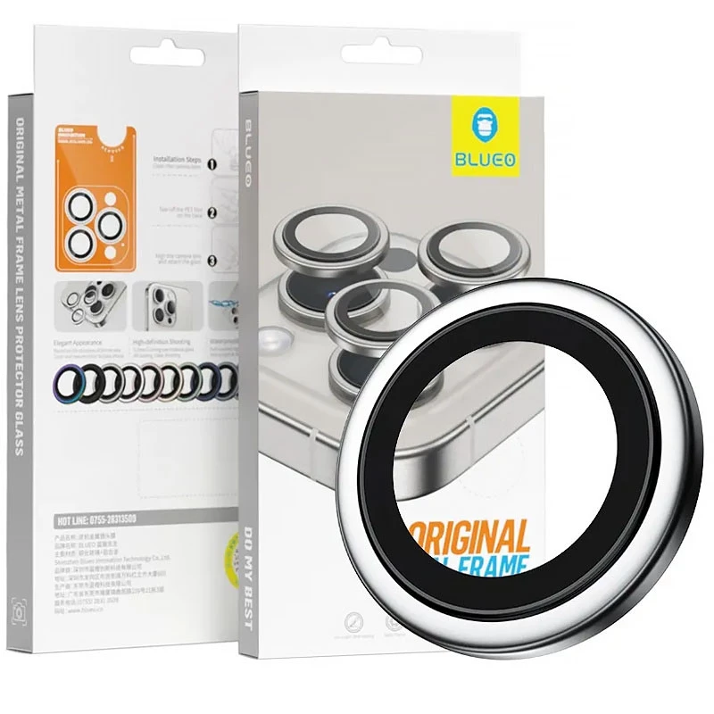 Защитное стекло BlueO Metal на Apple iPhone 16 Pro Max – Серебряный / Silver. Фото 4 из 4