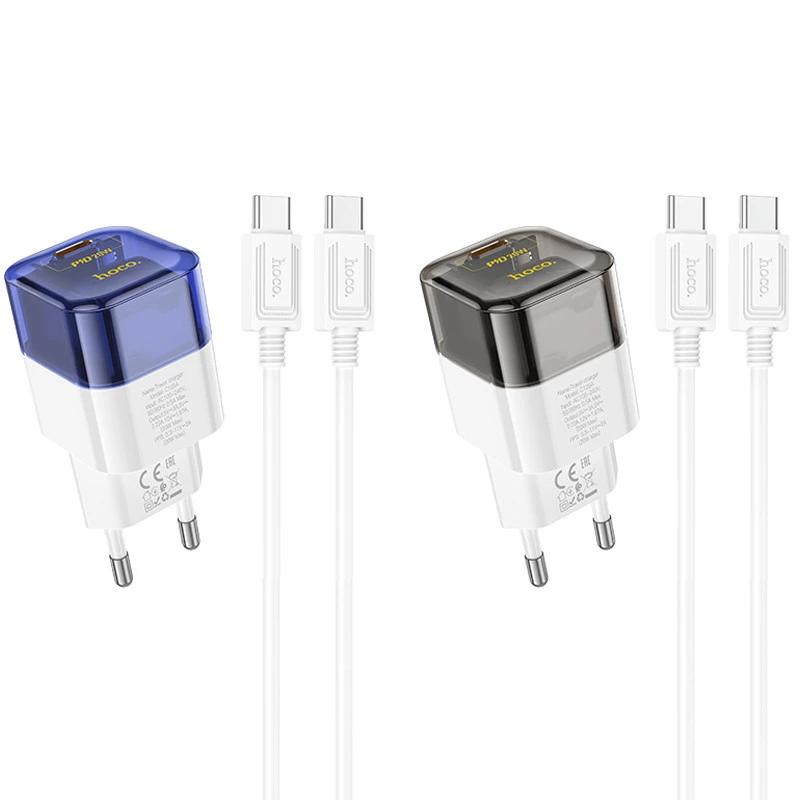 СЗУ Hoco C125A Transparent 1C PD20W + Type-C to Type-C фото 1 из 1