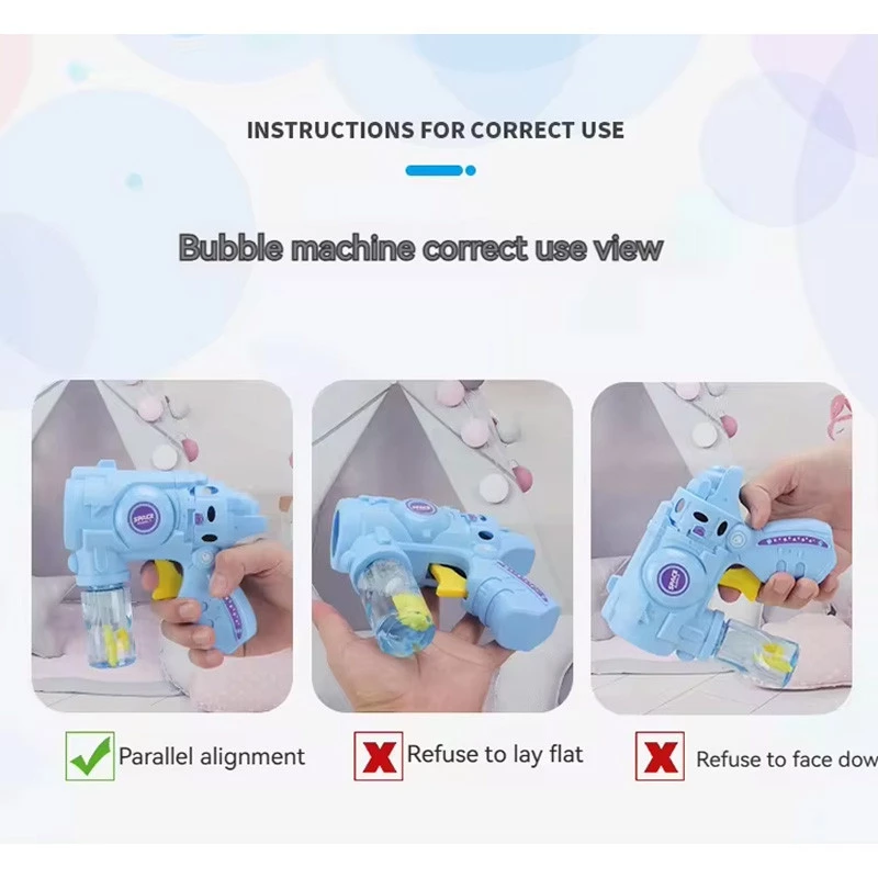 Пістолет з мильними бульбашками Space Bubble Gun (1 bottle - 50ml) – Blue. Фото 7 з 7