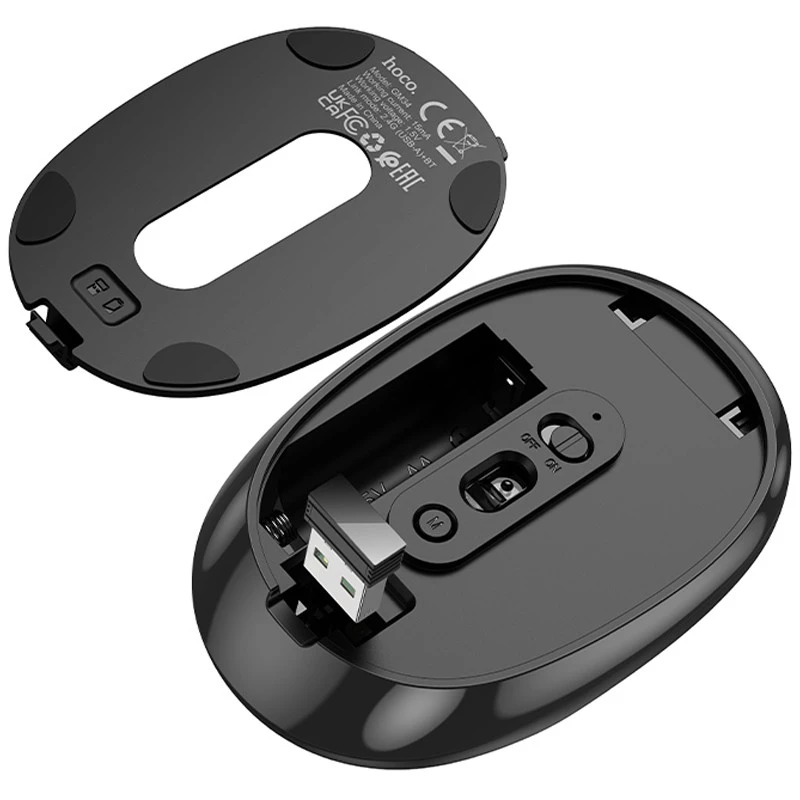 Мышь Hoco GM34 Nuevo dual-mode – Black metal gray. Фото 4 из 6