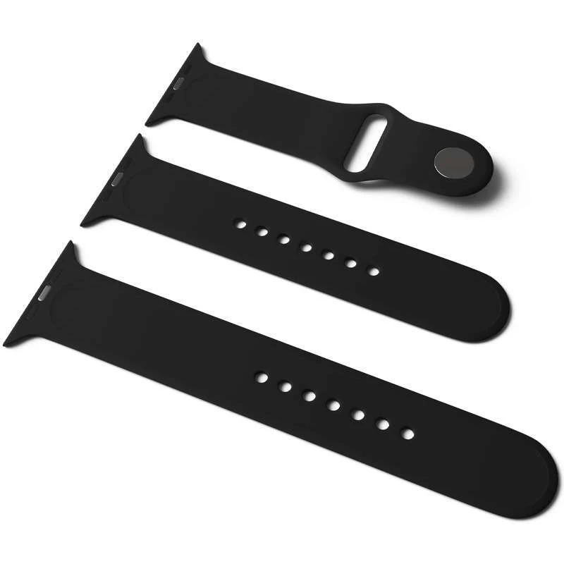 

Силиконовый ремешок для Apple Watch Sport Band 38 / 40 (S/M & M/L) 3pcs (Черный / Black), Чорний / black