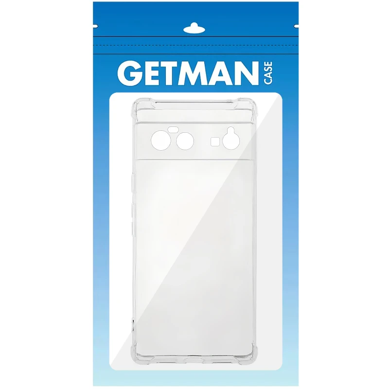 Ультратонкий силіконовий чохол GETMAN з критими бортами та камерою для Google Pixel 6 – Безбарвний (прозорий). Фото 6 з 8