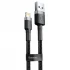 Дата кабель Baseus Cafule Lightning Cable 2.4A (0.5m) (CALKLF-A) – Серый / Черный. Фото 1 из 2