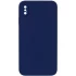 Чехол Silicone Case Square L с защитой камеры для Apple iPhone XS (5.8") – Темно-синий / Midnight blue. Фото 1 из 3
