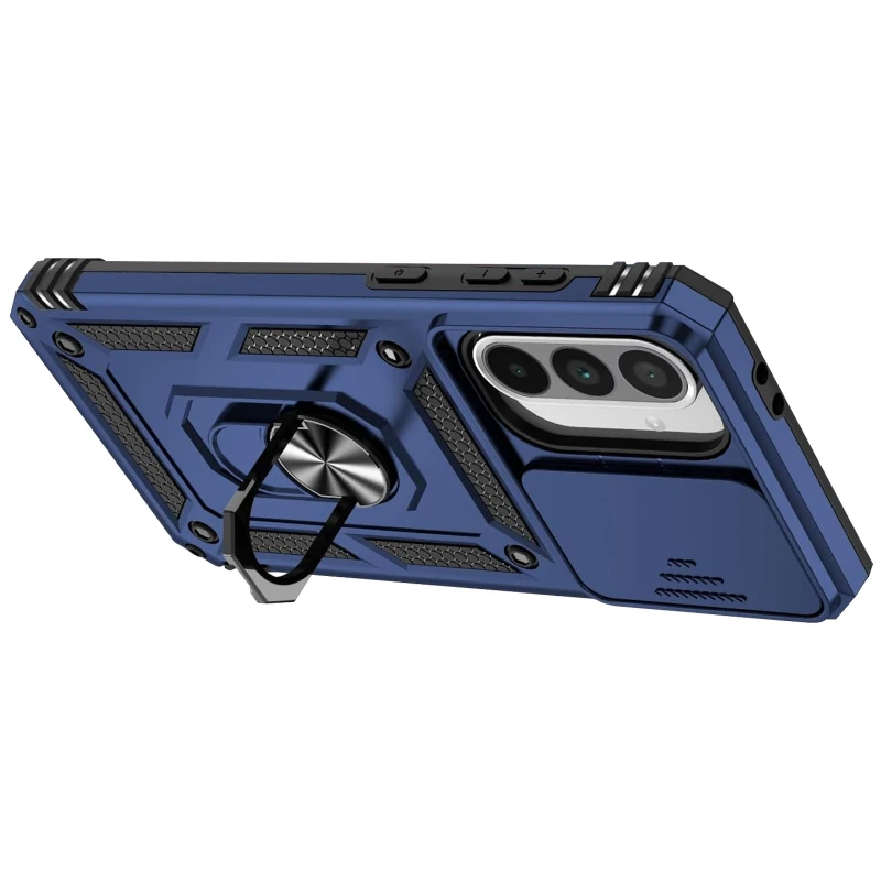 Протиударний чохол Serge Ring з кільцем на Samsung Galaxy A57 5G – Темно-синій. Фото 3 з 4