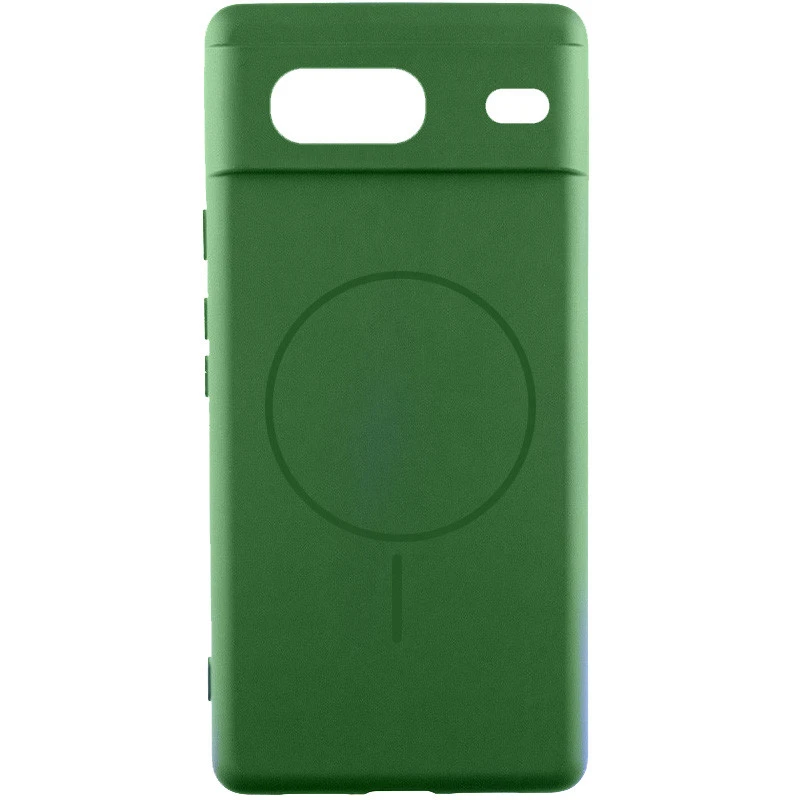 Чехол Silicone Cover Lakshmi Full Camera (AA) with Magnetic Fit для Google Pixel 8 – Зеленый / Dark green. Фото 2 из 5