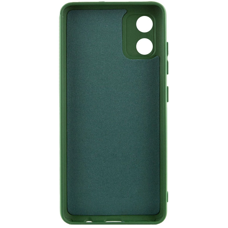 Кольоровий силіконовий чохол GETMAN із закритою камерою для Motorola Moto E13 – Зелений / Dark green. Фото 2 з 4
