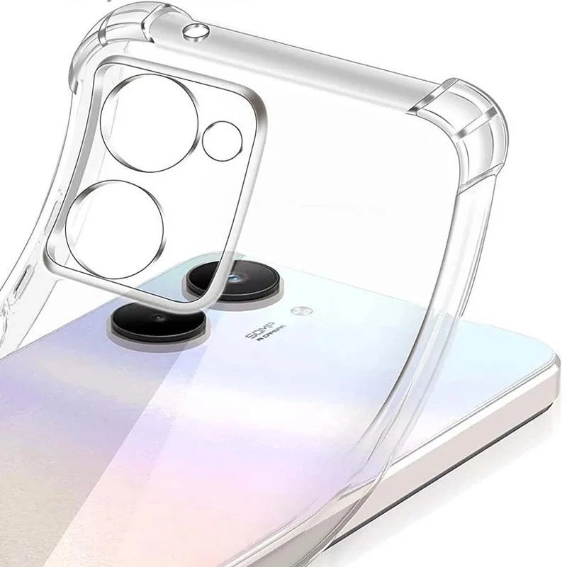 Ультратонкий силіконовий чохол GETMAN з критими бортами та камерою для Realme C33 – Безбарвний (прозорий). Фото 3 з 8