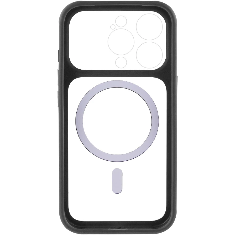 Чохол TPU GETMAN Moon Clear with MagSafe для Apple iPhone 15 Pro (6.1") – Black. Фото 6 з 8
