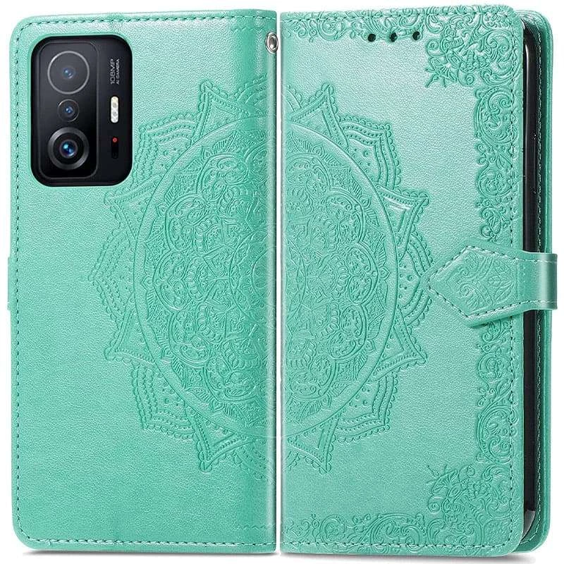 Шкіряний чохол-книжка Art Case з візитницею для Xiaomi 11T / 11T Pro – Бірюзовий. Фото 2 з 5