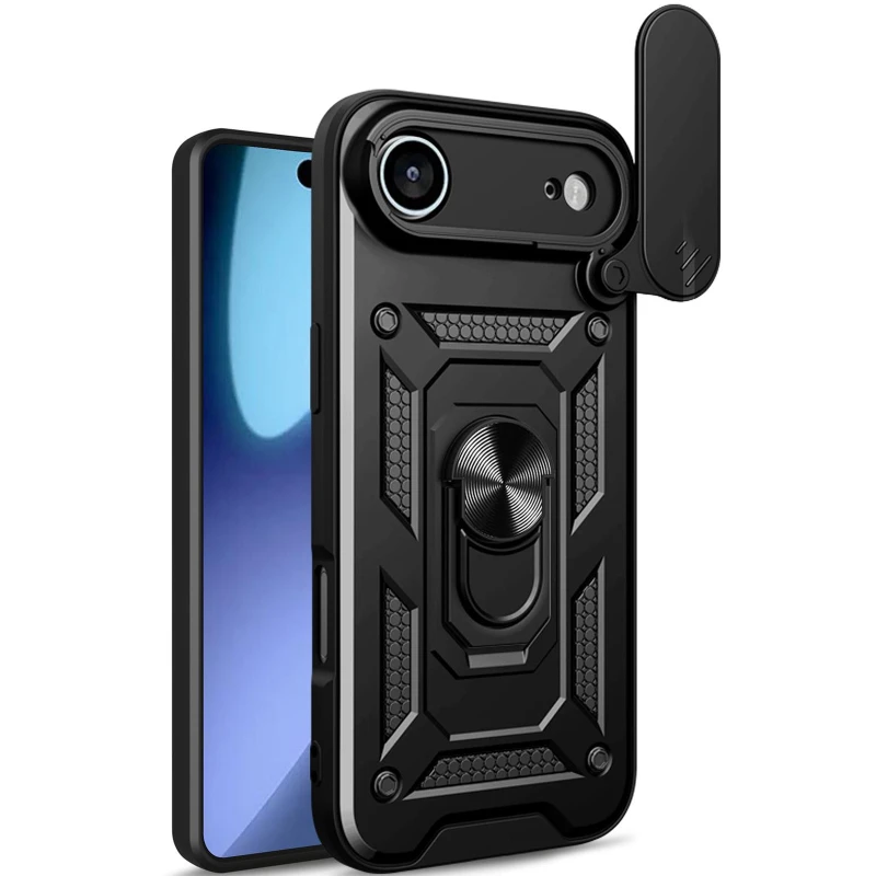 Протиударний чохол Serge Ring з захистом камери на Apple iPhone 17 Air (6.5") – Чорний. Фото 1 з 2