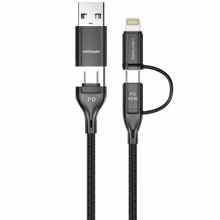 Дата кабель Amaya ACD-X28 4in1 Type-C to USB/Type-C to Lightning 60W (1m) фото 1 из 2