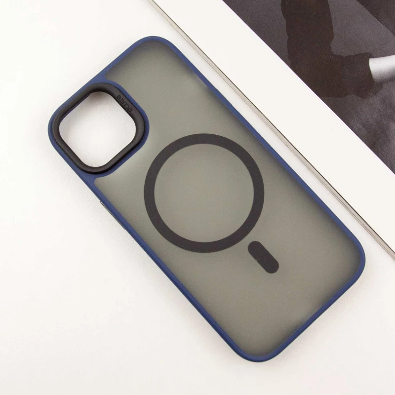 TPU+PC чохол Blueo Skin Friendly Frosted with MagSafe для Apple iPhone 15 (6.1") – Синій / Blue. Фото 3 з 8