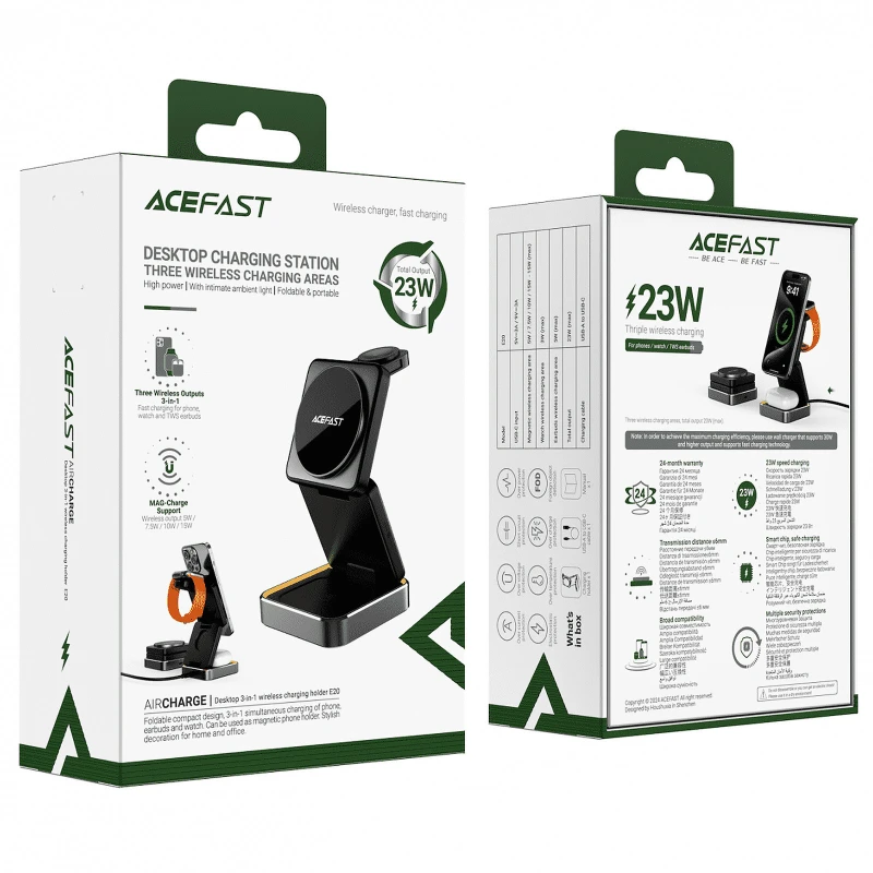 БЗП Acefast E20 desktop 3-in-1 – Black. Фото 7 з 9
