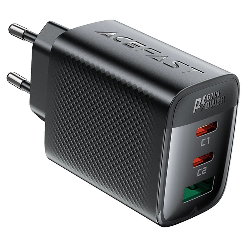 СЗУ Acefast A108 GaN PD67W (1USB-A/2C) – Black. Фото 3 из 6