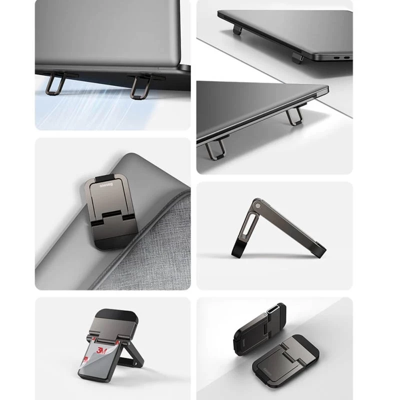Підставка для ноутбуку Baseus Slim Laptop Kickstand (2шт) (LUZC00001) – Gray. Фото 3 з 8
