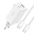 МЗП Baseus GaN5 Pro 65W 2Type-C+USB 100W EU (CCGP12020) – White. Фото 2 з 8
