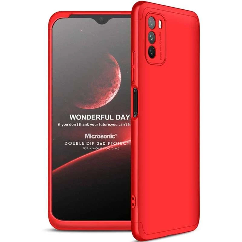 

Чехол с защитой 360 градусов GKK для Xiaomi Poco M3 (Красный), Червоний