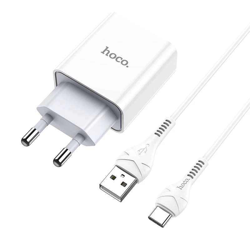 

МЗП HOCO C81A (1USB/2.1A) + Type-C (Білий)