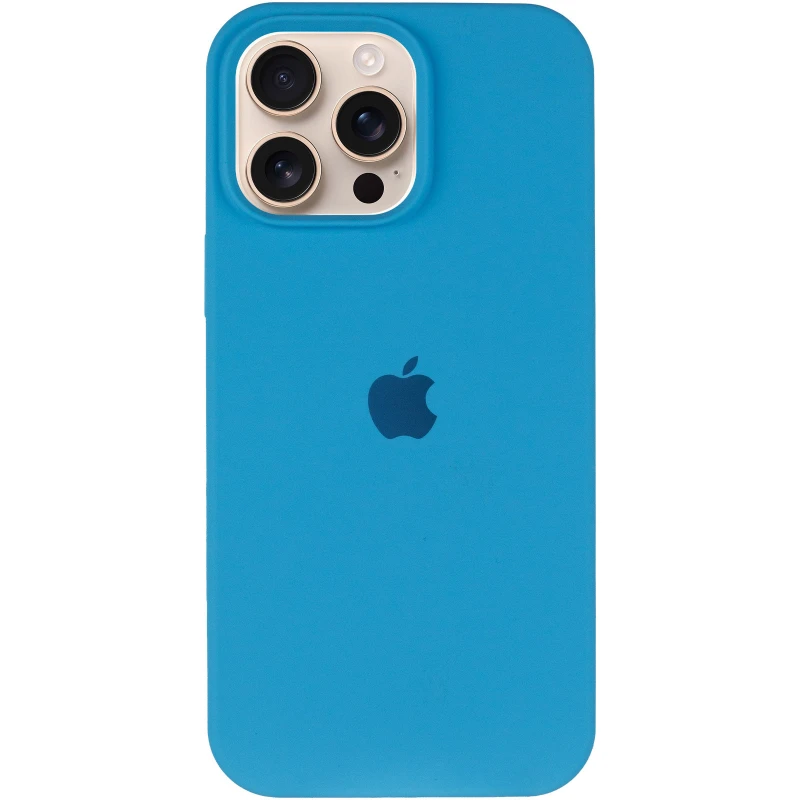 Чехол Silicone Case с закрытым низом для Apple iPhone 15 Pro Max (6.7") – Голубой / Blue. Фото 4 из 8