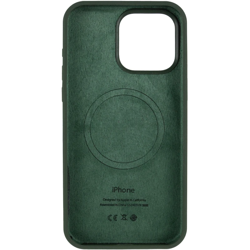 Чохол Silicone Case (AA) Logo with MagSafe для Apple iPhone 16 – Зелений / Cyprus Green. Фото 4 з 6