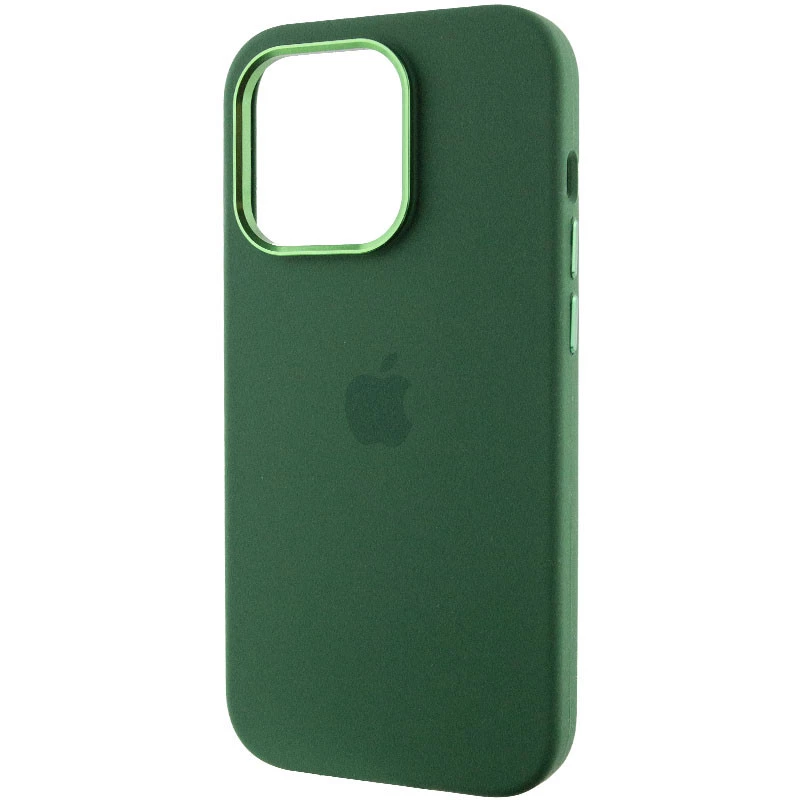 Чохол Silicone Case з металевими кнопками на Apple iPhone 13 Pro (6.1") – Зелений / Clover. Фото 4 з 9