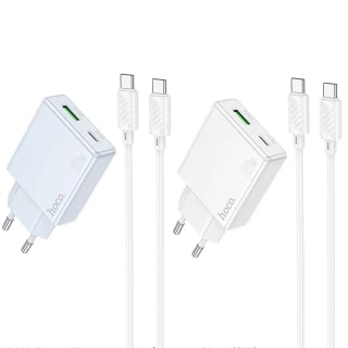 СЗУ Hoco C142A Direct PD20W+QC3.0 (1USB-A/1C) + кабель Type-C to Type-C фото 1 СЗУ Hoco C142A Direct PD20W+QC3.0 (1USB-A/1C) + кабель Type-C to Type-C фото 1 из 1