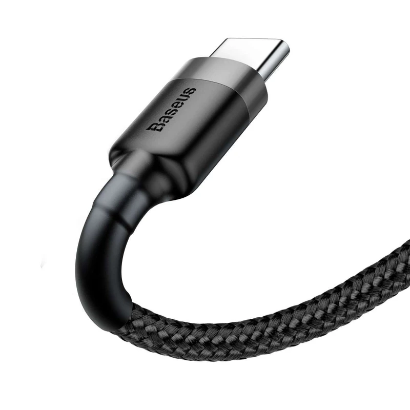 Дата кабель Baseus Cafule Type-C Cable 3A (0.5m) – Сірий / Чорний. Фото 2 з 6