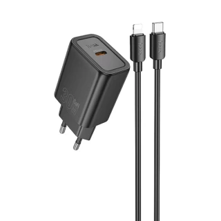 СЗУ Hoco N62 Gentle PD30W (1USB-C) + кабель Type-C to Lightning фото 1 из 4