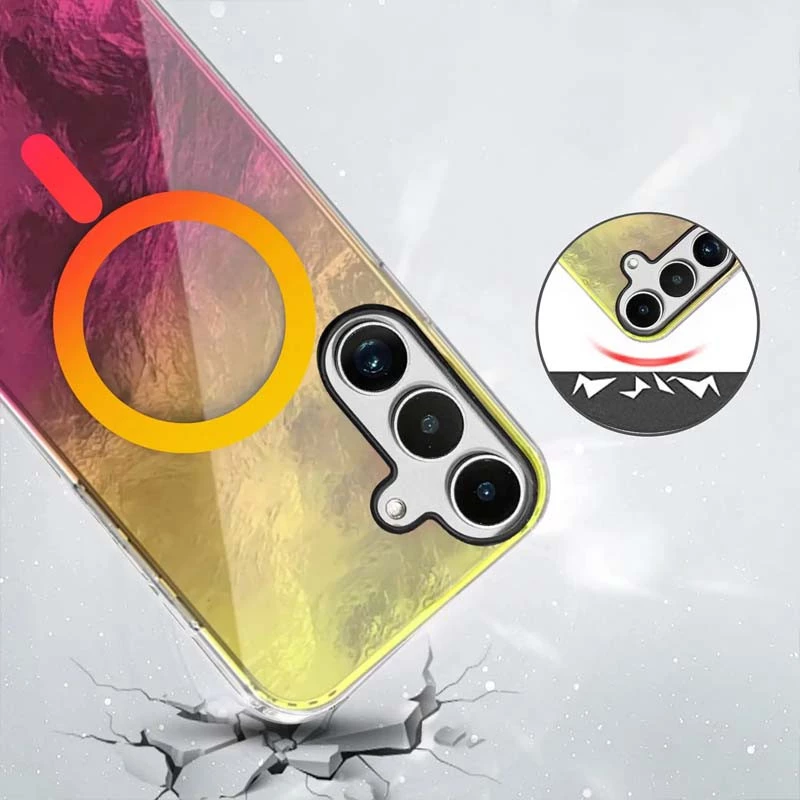 Силіконовий чохол Shiny Mountain (MagFit) для Samsung Galaxy S24 FE – Yellow / Pink. Фото 2 з 4