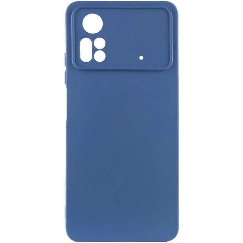 Чохол Silicone Case Lakshmi з закритою камерою на Xiaomi Poco X4 Pro 5G – Синій / Navy Blue. Фото 2 з 6