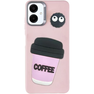 Чохол Labubu Toys для Samsung Galaxy A06 — Coffee / Pink