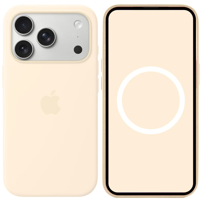 Чохол Silicone case (AAA) with Magsafe and Animation для Apple iPhone 17 Pro (6.3") – Vanilla. Фото 1 з 3